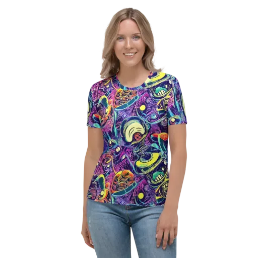Electric Relics on a Women's Crew Neck T-Shirt