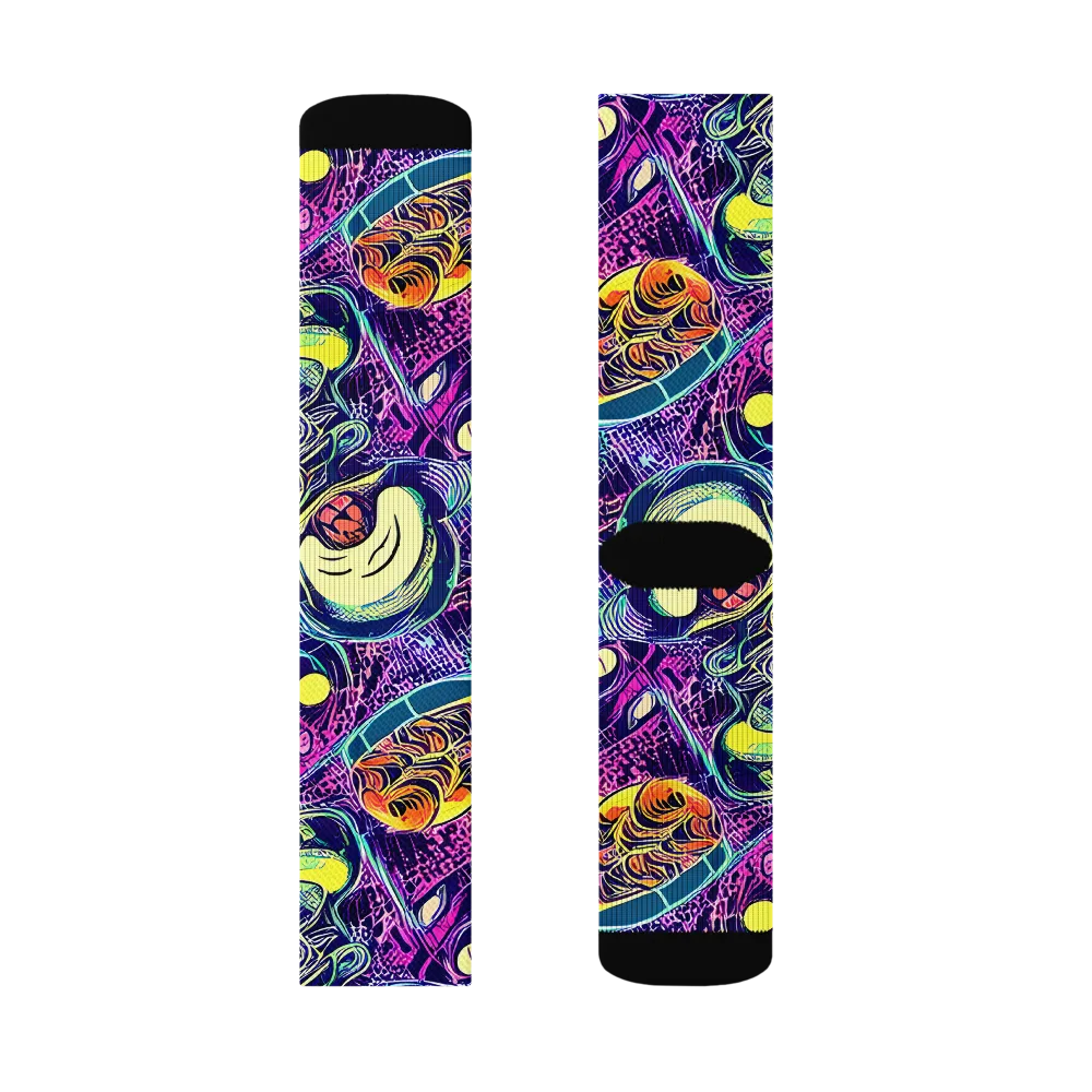 Electric Relics on Socks — Right Sock