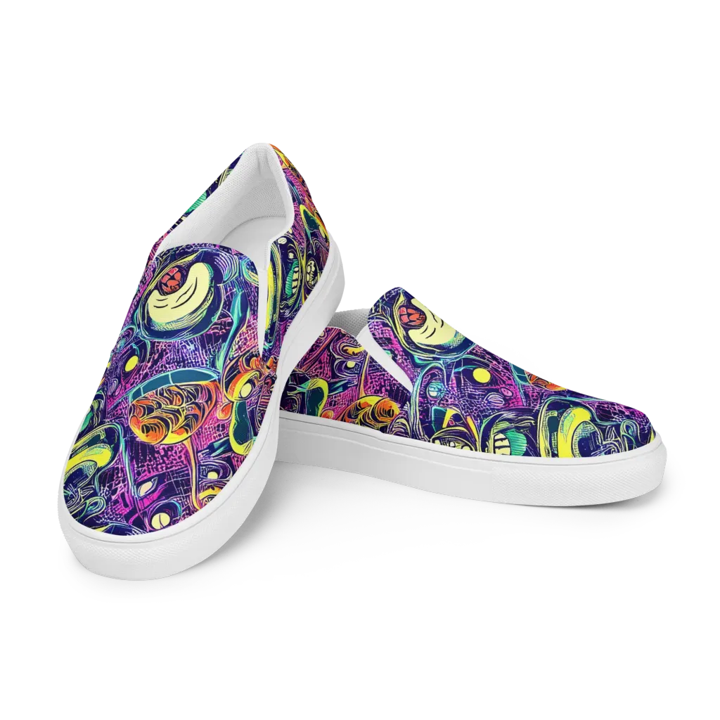 Electric Relics on Women's Slip-On Canvas Shoes — Left Front