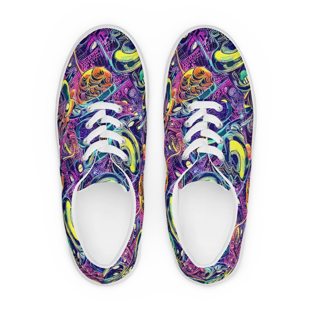 Electric Relics on Men's Lace-Up Canvas Shoes — Front