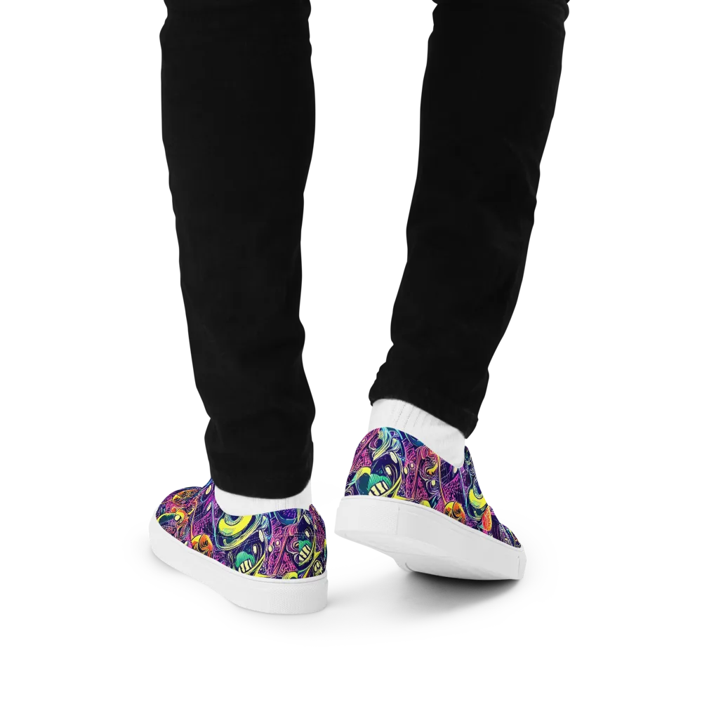 Electric Relics on Men's Lace-Up Canvas Shoes — Back