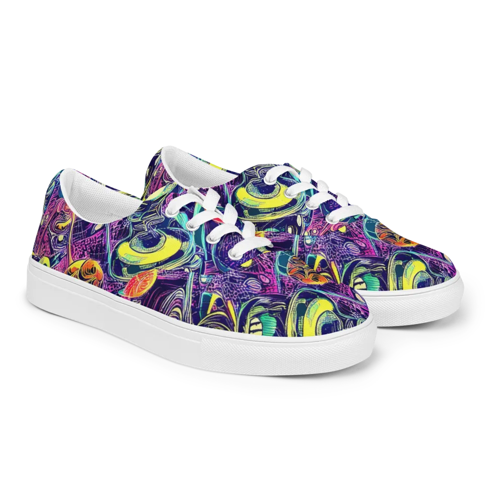 Electric Relics on Men's Lace-Up Canvas Shoes — Right Front