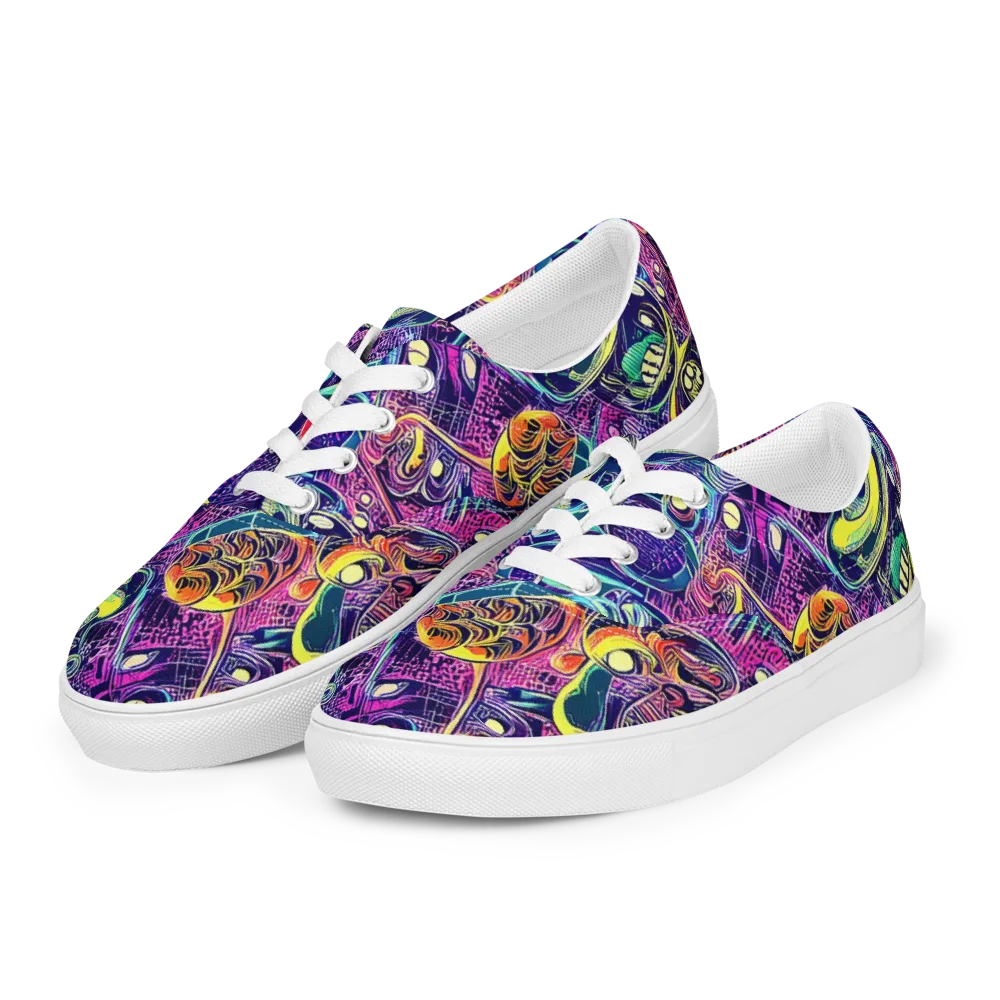 Electric Relics on Men's Lace-Up Canvas Shoes — Left Front