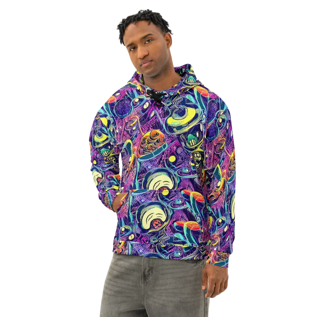 Electric Relics on Cotton Hoodie — Left Front