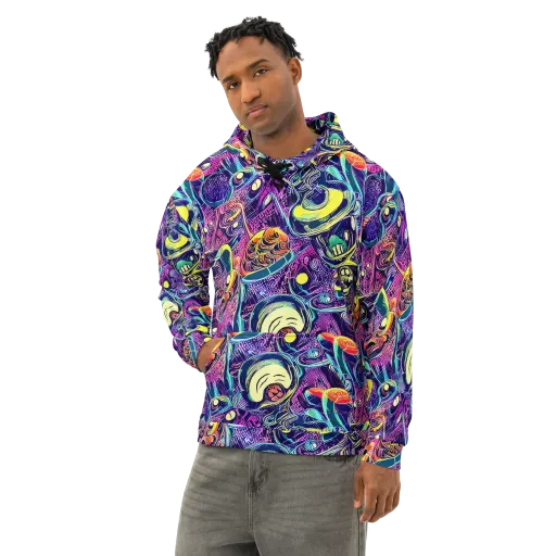 Electric Relics on a Cotton Hoodie