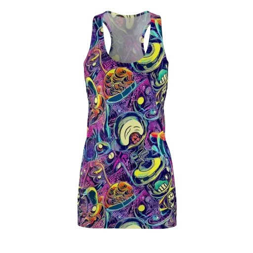 Electric Relics on a Racerback Dress