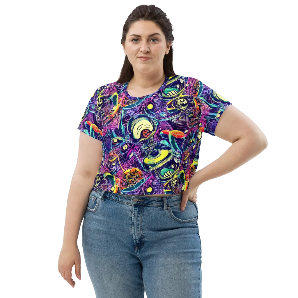 Electric Relics on Crop Tee — Front