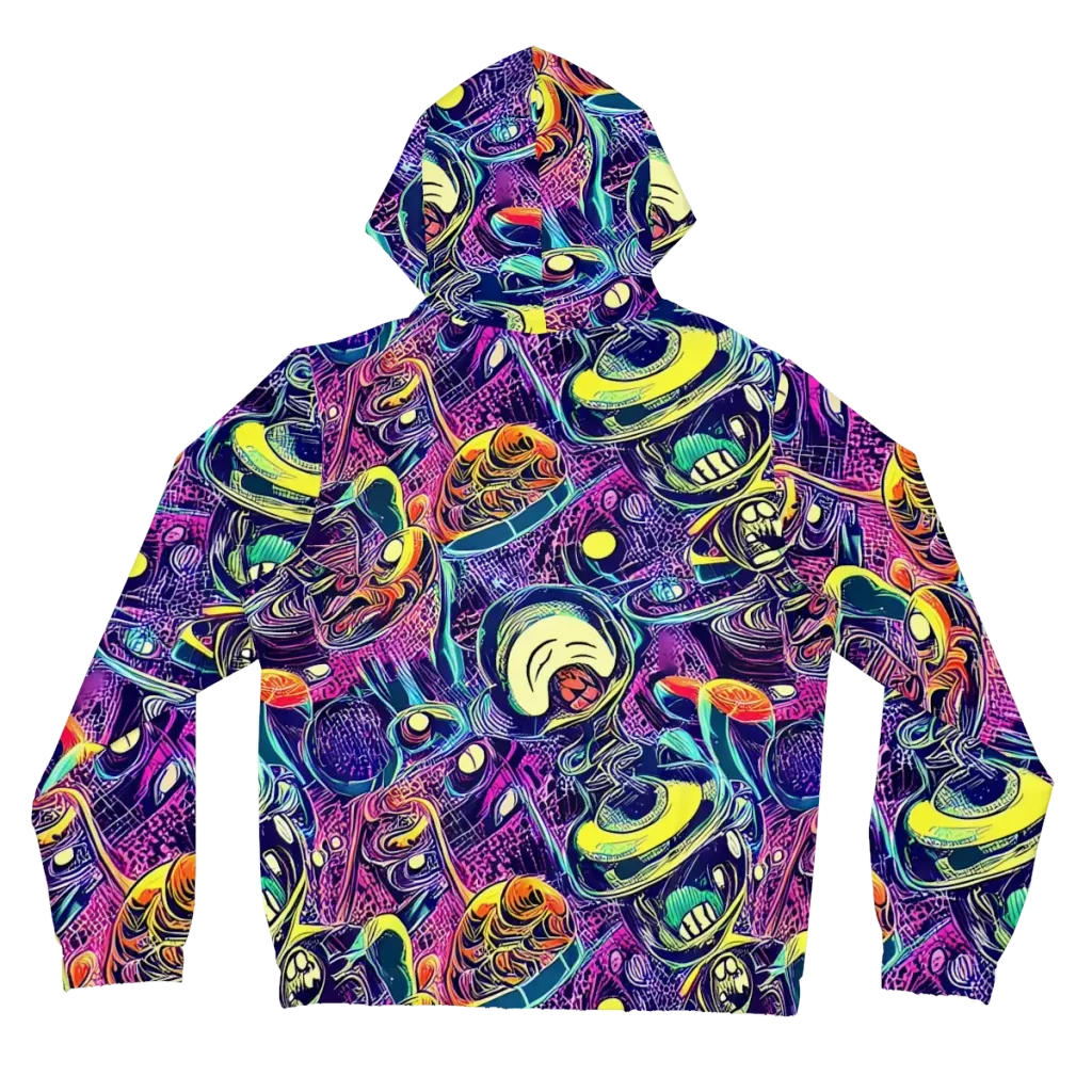 Electric Relics on Women's Full-Zip Hoodie — Back