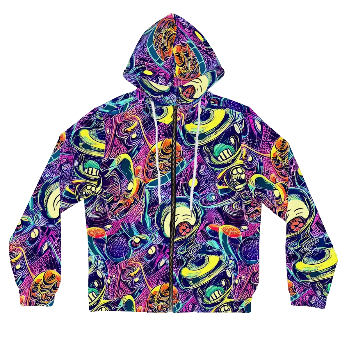 Electric Relics on Women's Full-Zip Hoodie — Front