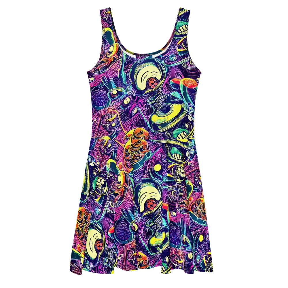 Electric Relics on Skater Dress — Front