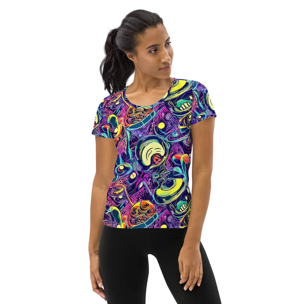 Electric Relics on Women's Athletic T-Shirt — Front