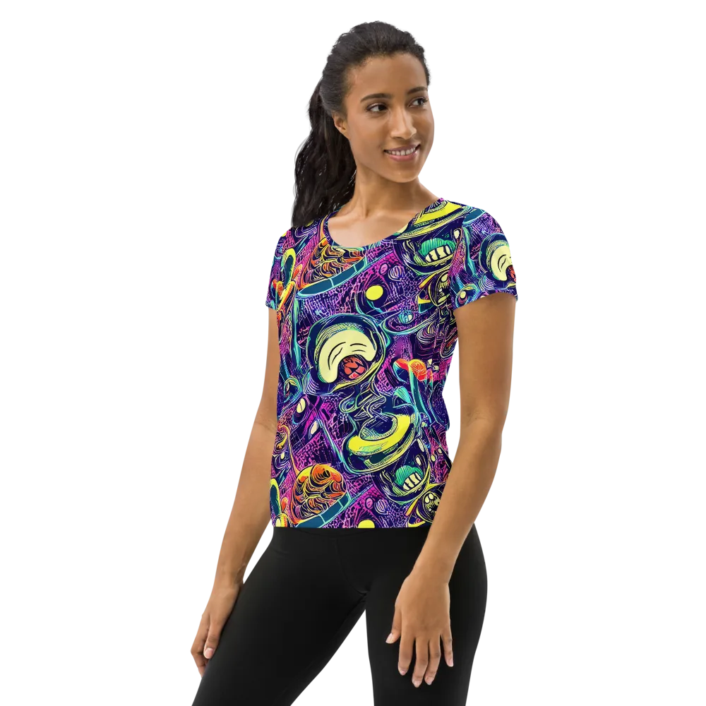 Electric Relics on Women's Athletic T-Shirt — Left