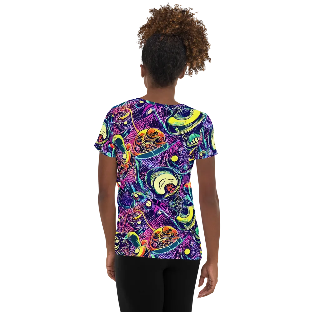 Electric Relics on Women's Athletic T-Shirt — Back