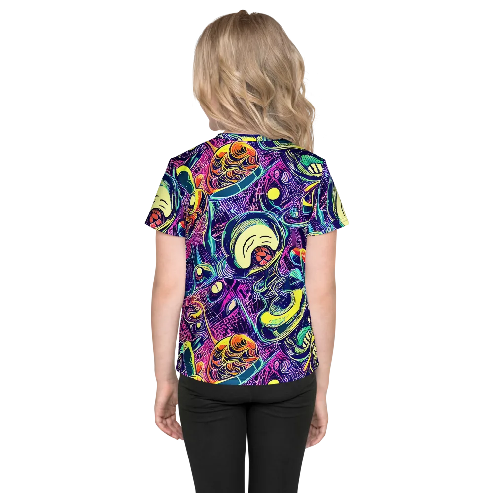 Electric Relics on Kids Crew Neck T-Shirt — Back