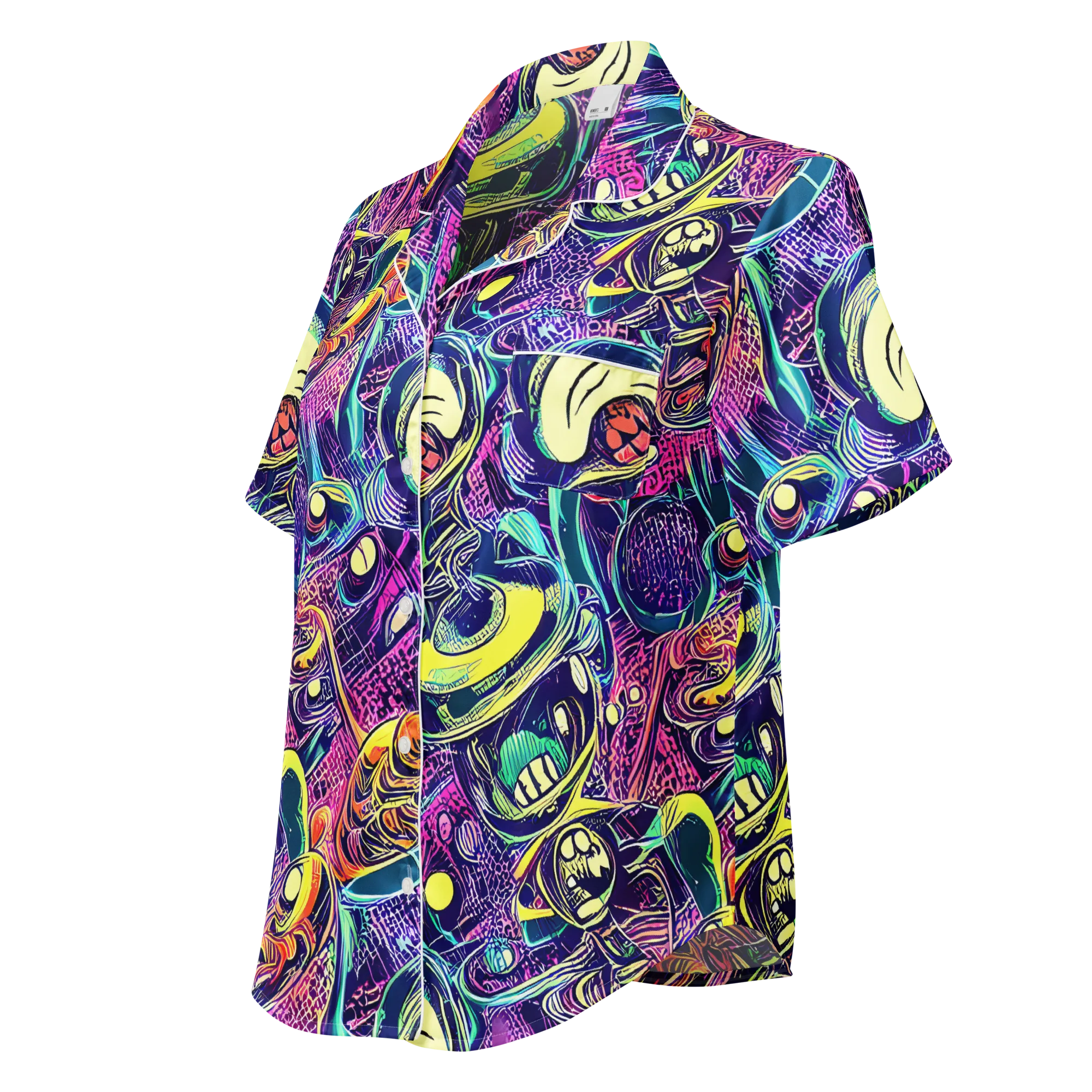 Electric Relics on Women's Short Sleeve Pajama Top — Left Front