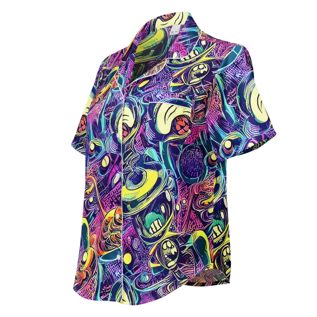 Electric Relics on Women's Short Sleeve Pajama Top — Left Front