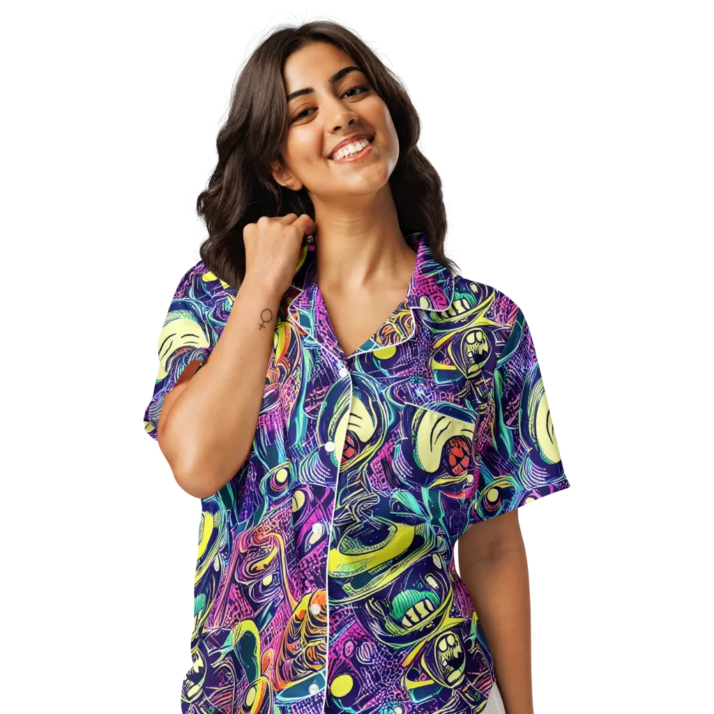 Electric Relics on Women's Short Sleeve Pajama Top — Front
