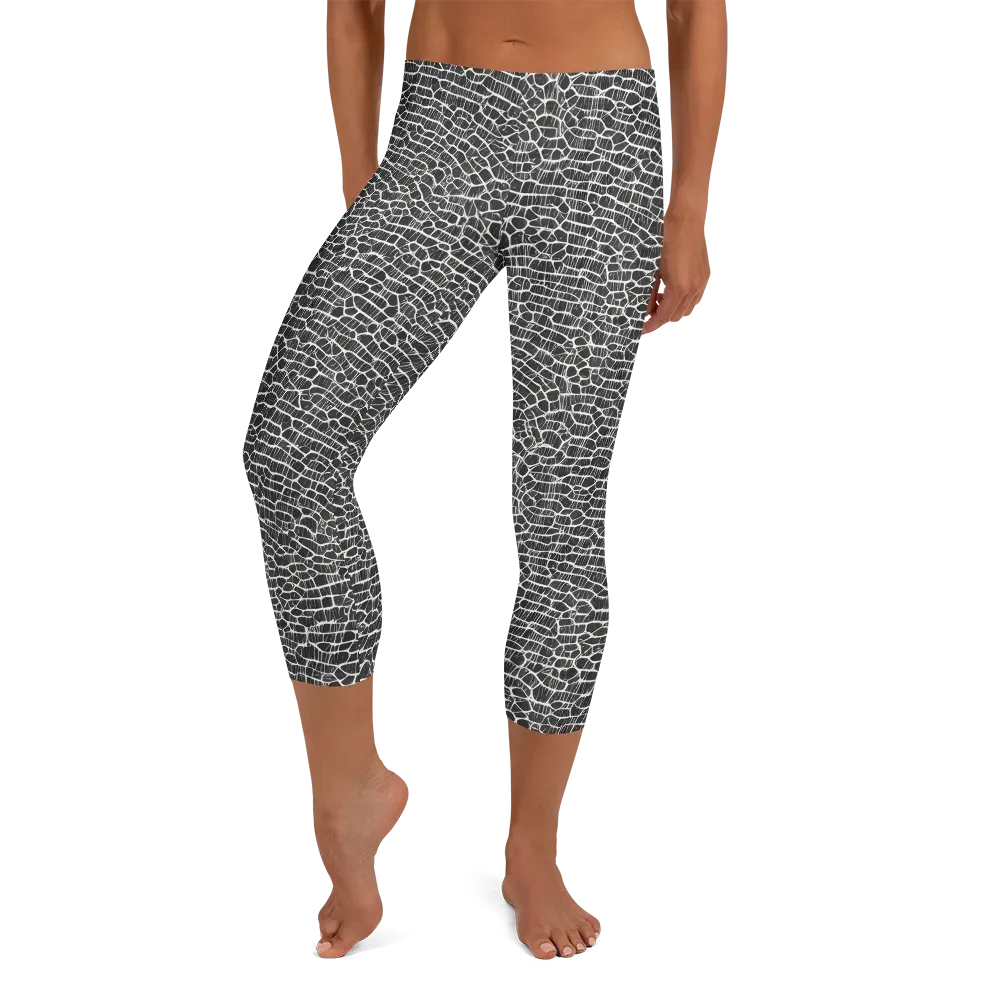 Obsidian Vein on Capri Leggings — Front