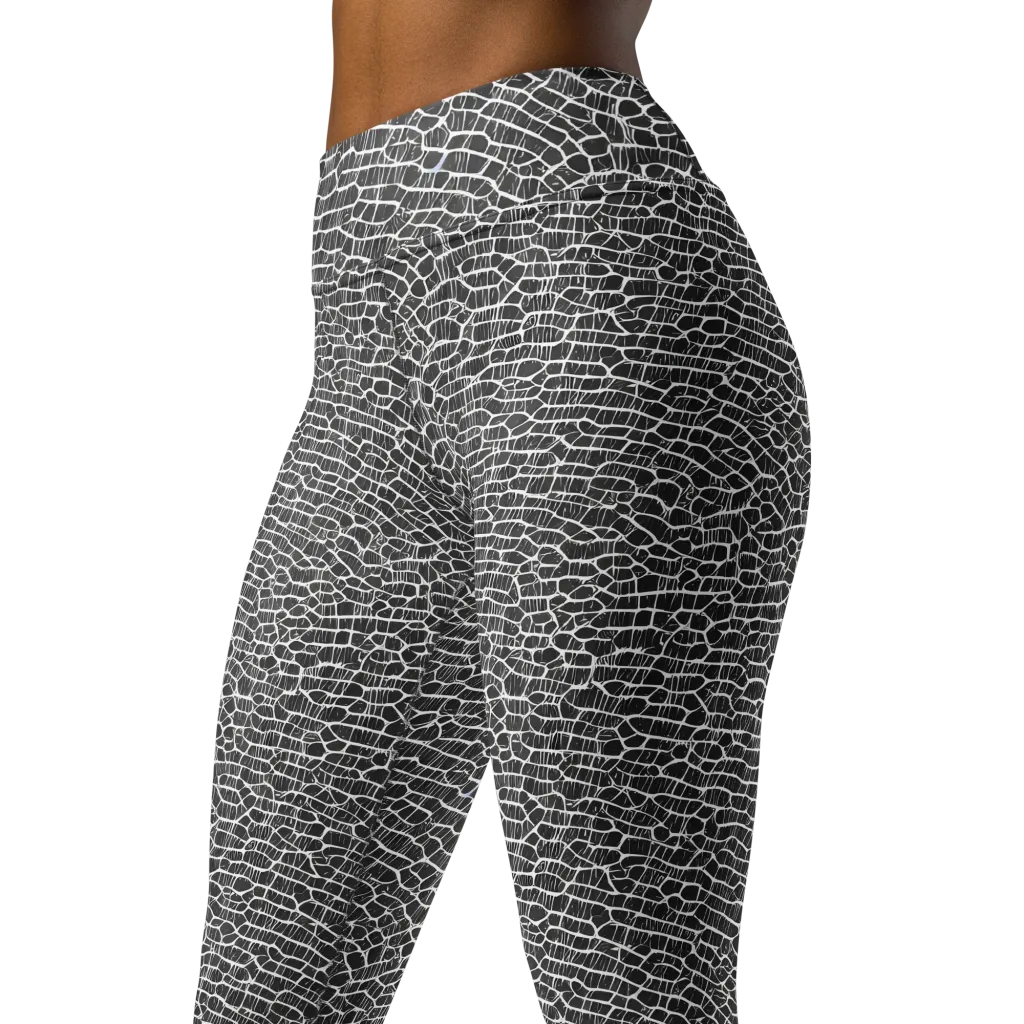 Obsidian Vein on Yoga Leggings — Left Front