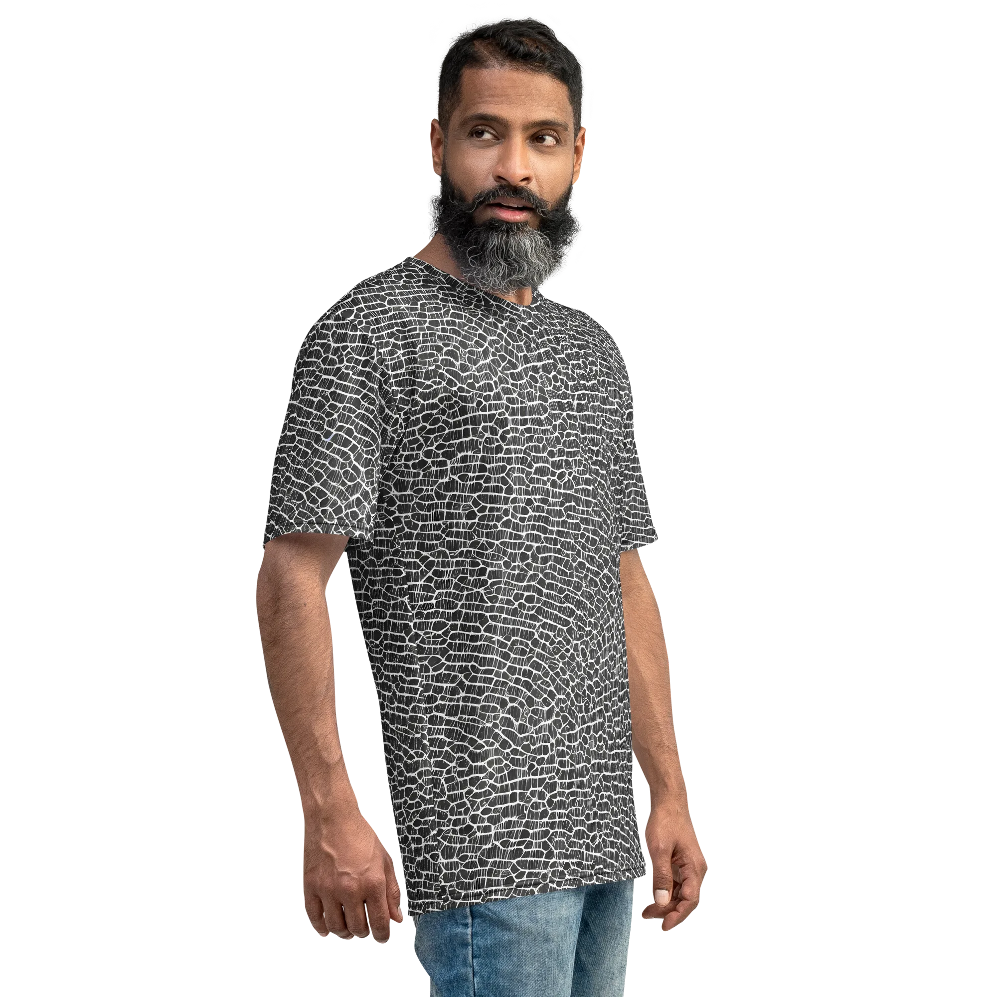 Obsidian Vein on Men's Crew Neck T-Shirt — Right