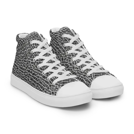 Obsidian Vein on a Men's High Top Canvas Shoes