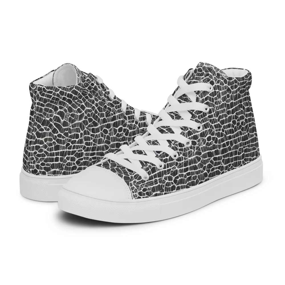 Obsidian Vein on Men's High Top Canvas Shoes — Left
