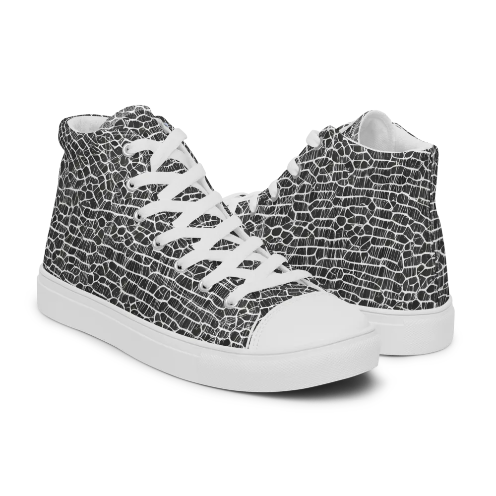 Obsidian Vein on Men's High Top Canvas Shoes — Right