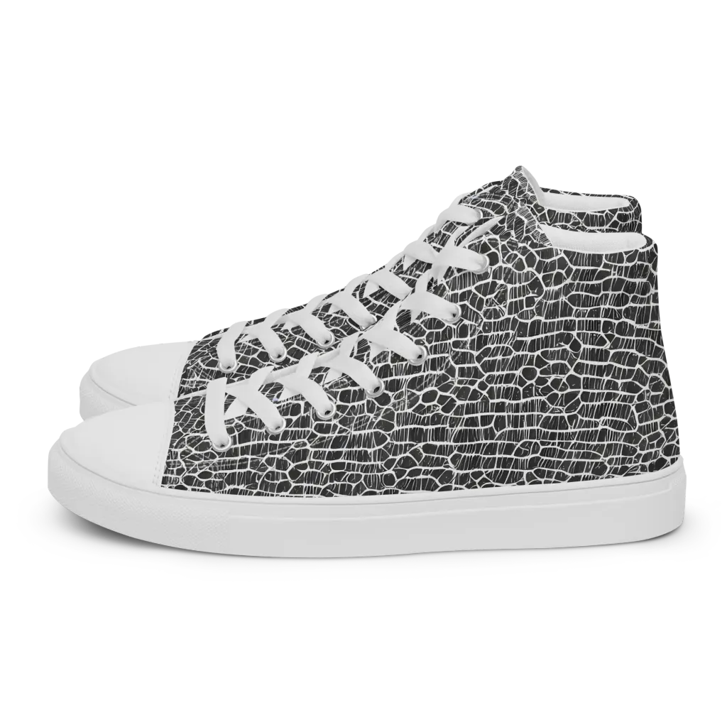 Obsidian Vein on Women's High Top Canvas Shoes — Left