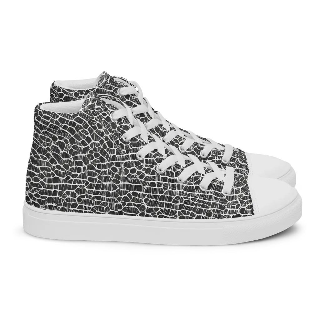 Obsidian Vein on Women's High Top Canvas Shoes — Right
