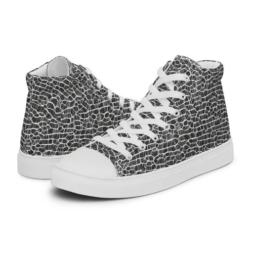 Obsidian Vein on a Women's High Top Canvas Shoes