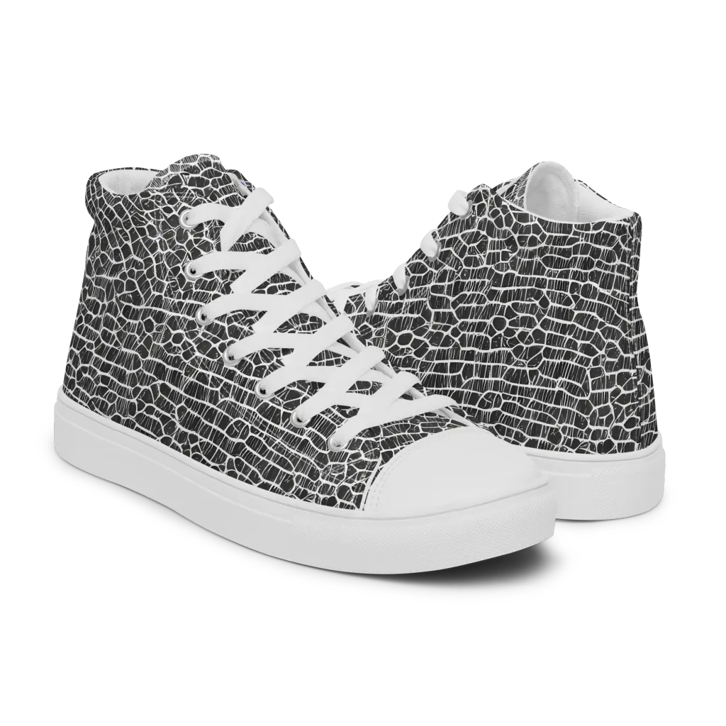Obsidian Vein on Women's High Top Canvas Shoes — Right