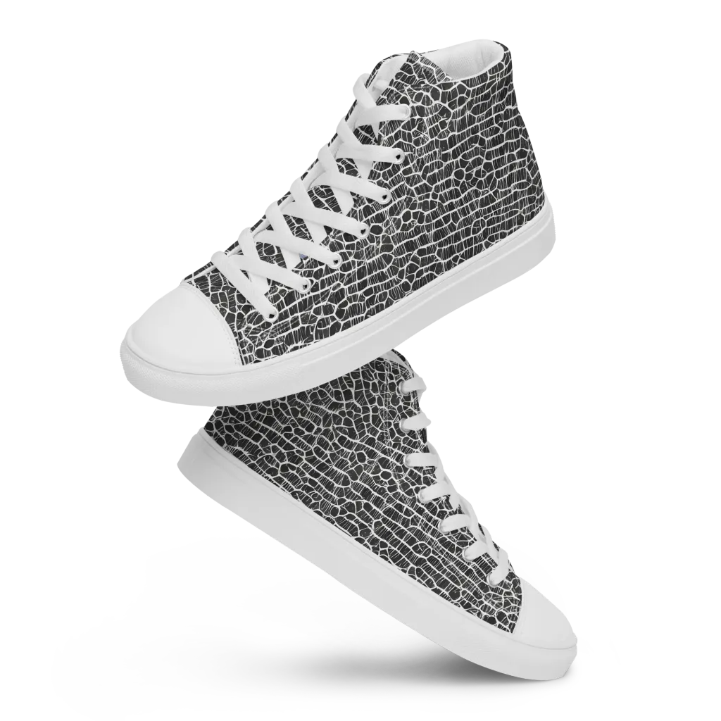 Obsidian Vein on Women's High Top Canvas Shoes — Front