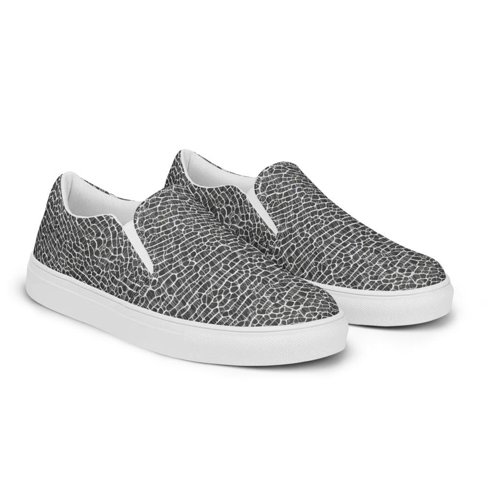 Obsidian Vein on Men's Slip-On Canvas Shoes — Right Front