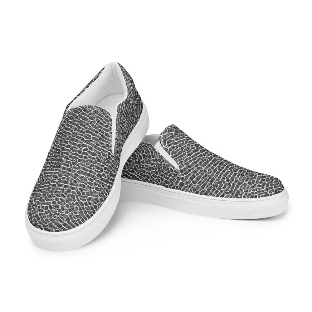 Obsidian Vein on Men's Slip-On Canvas Shoes — Left Front