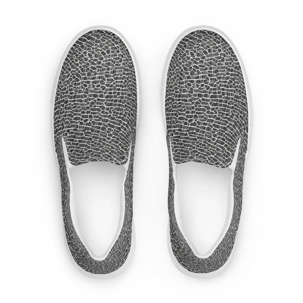 Obsidian Vein on Women's Slip-On Canvas Shoes — Front