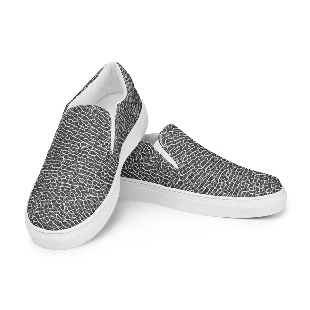 Obsidian Vein on Women's Slip-On Canvas Shoes — Left Front