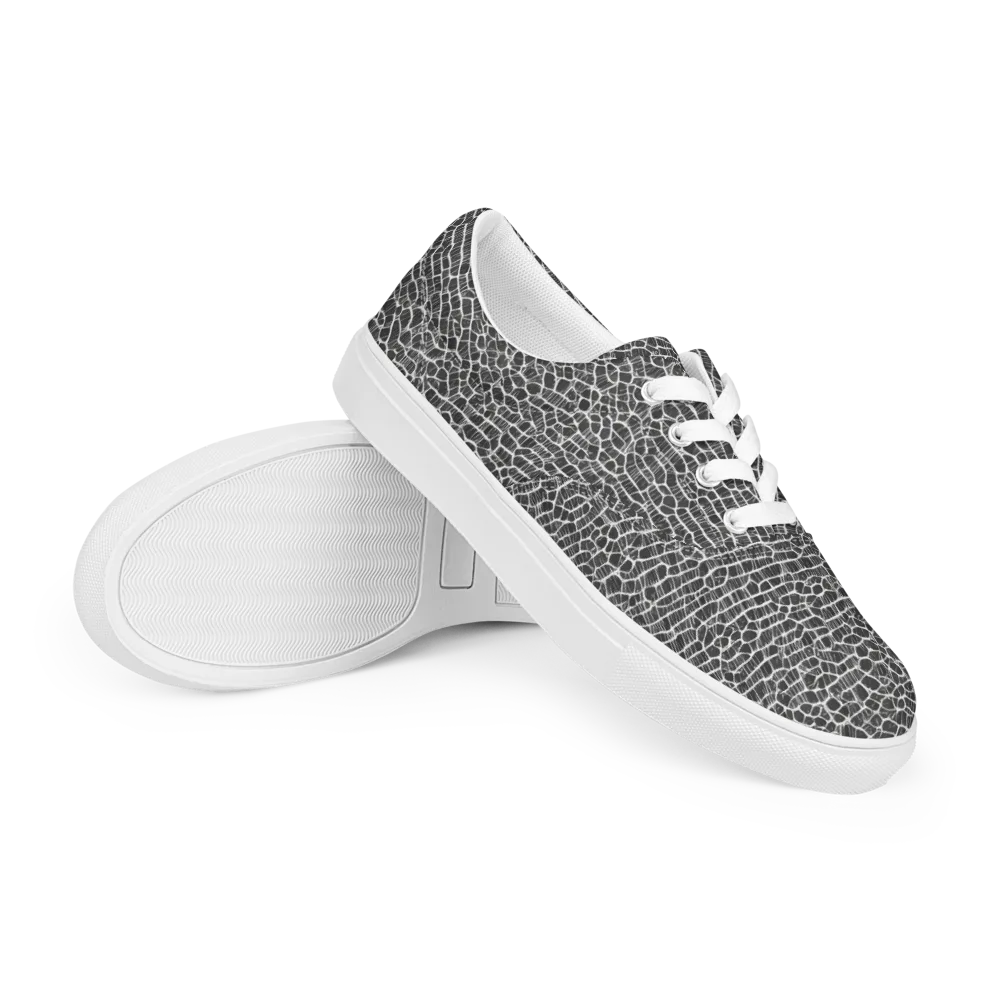 Obsidian Vein on Men's Lace-Up Canvas Shoes — Right Front
