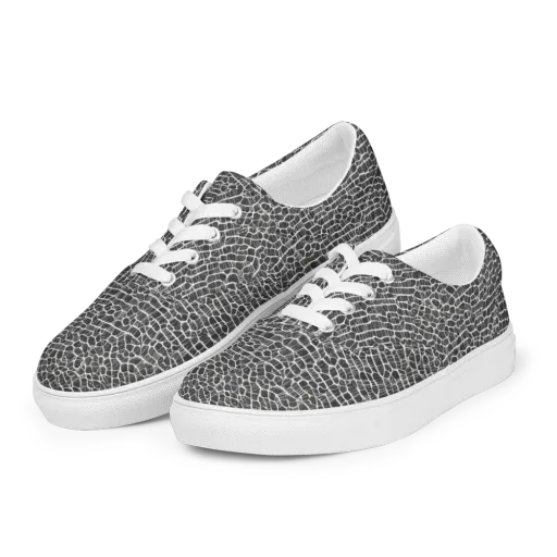 Obsidian Vein on a Men's Lace-Up Canvas Shoes