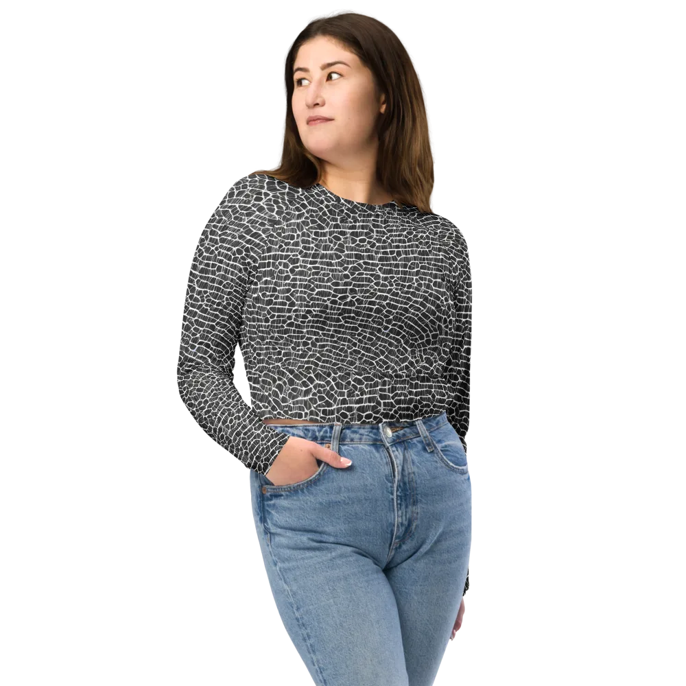 Obsidian Vein on Long Sleeve Crop Top — Front