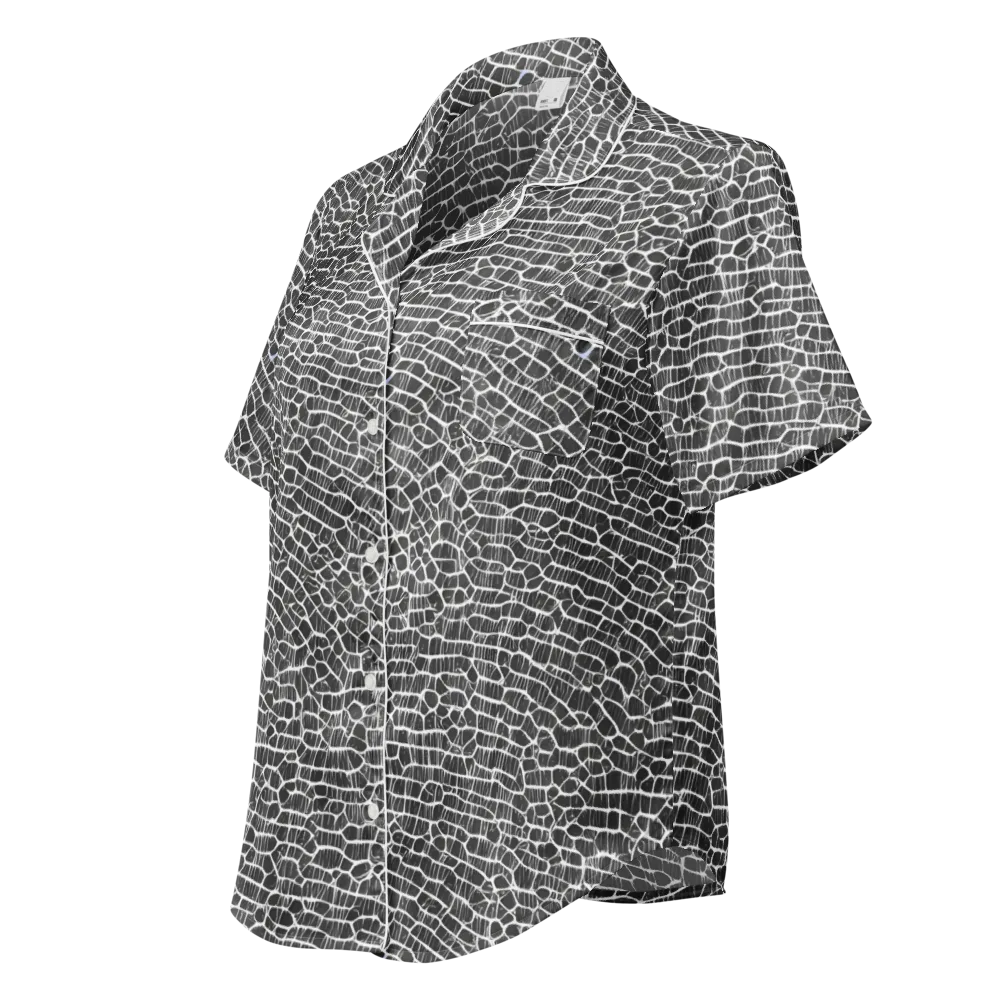 Obsidian Vein on Women's Short Sleeve Pajama Top — Left Front