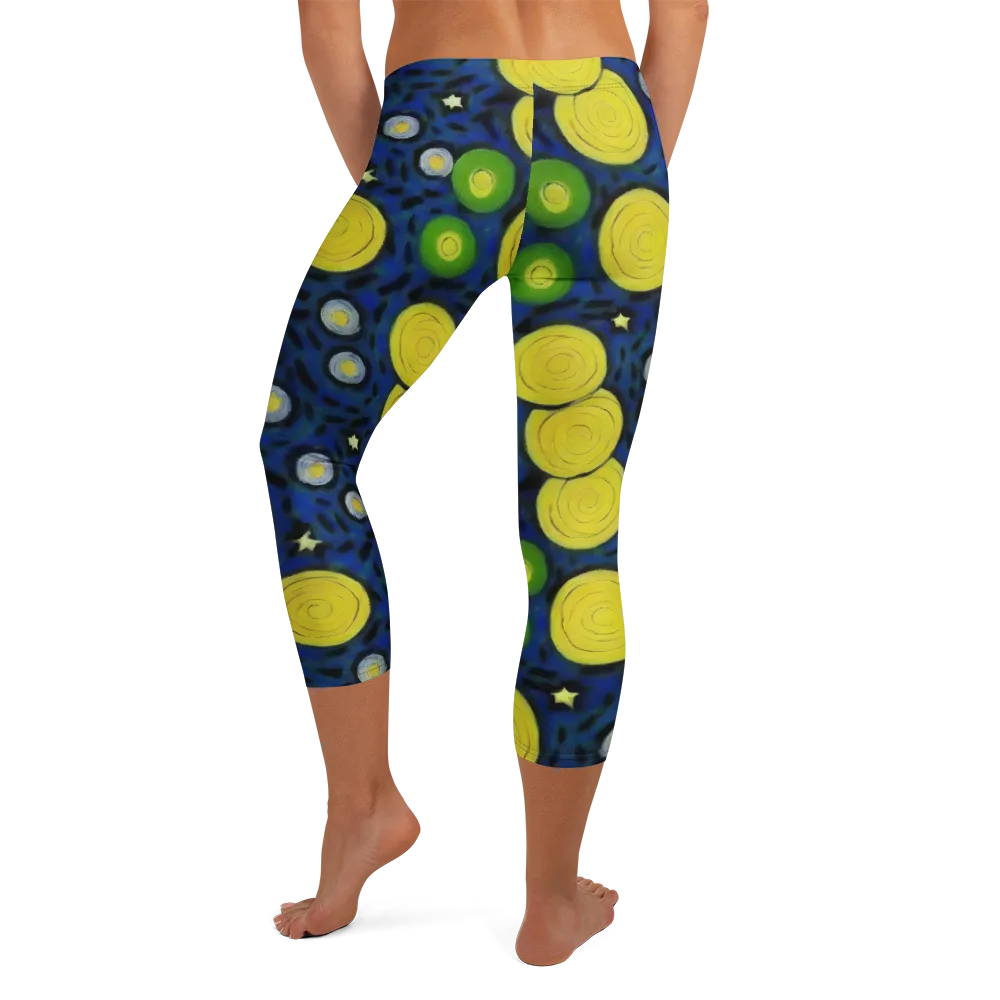 Orbiting Daydream on Capri Leggings — Back