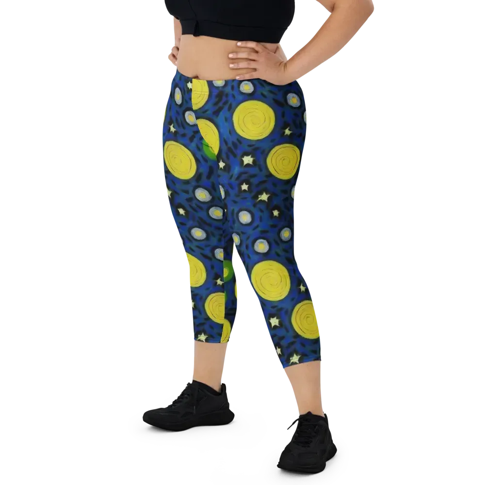 Orbiting Daydream on Capri Leggings — Front