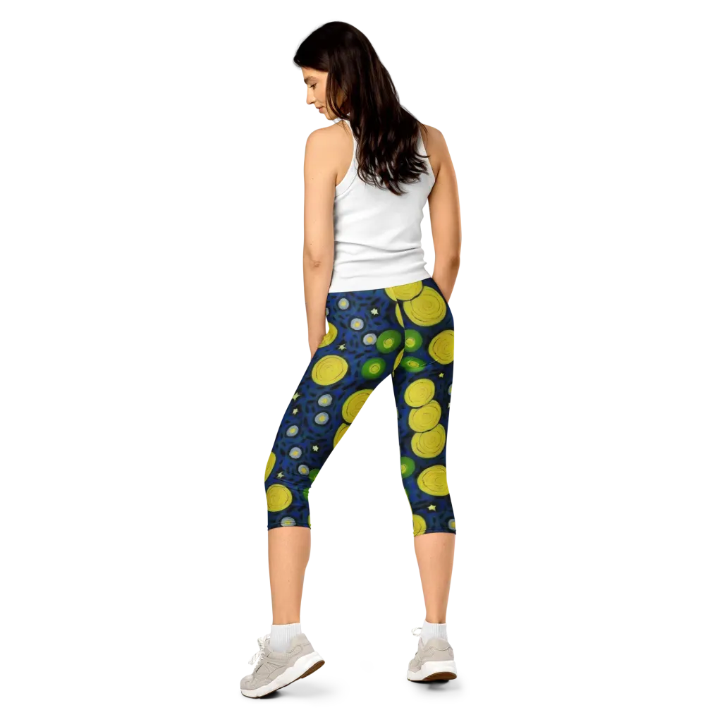 Orbiting Daydream on Capri Leggings — Back