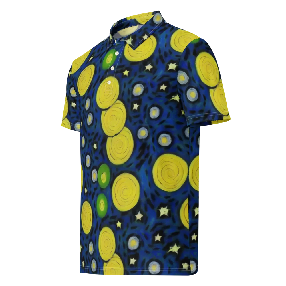 Orbiting Daydream on Men's Slim Fit Polo Shirt — Left Front