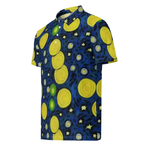 Orbiting Daydream on a Men's Slim Fit Polo Shirt