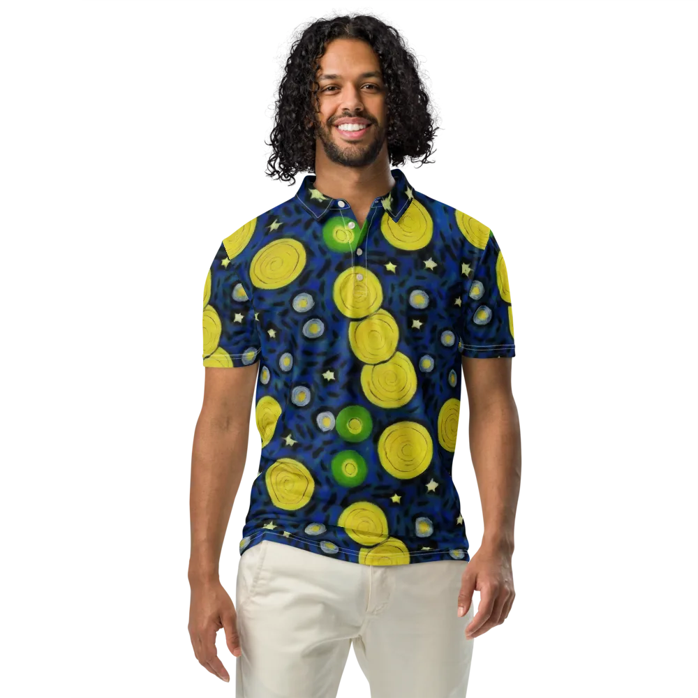 Orbiting Daydream on Men's Slim Fit Polo Shirt — Front