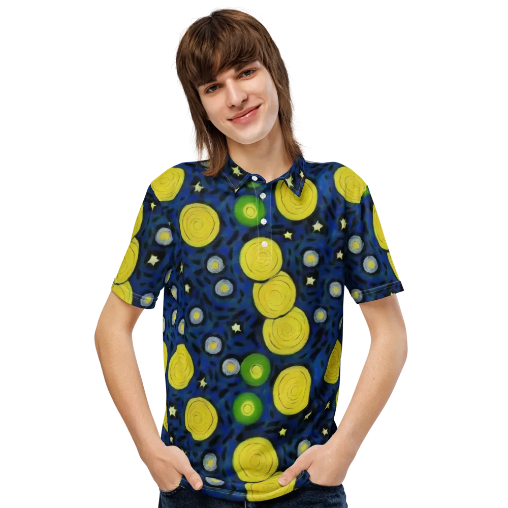 Orbiting Daydream on Men's Slim Fit Polo Shirt — Front