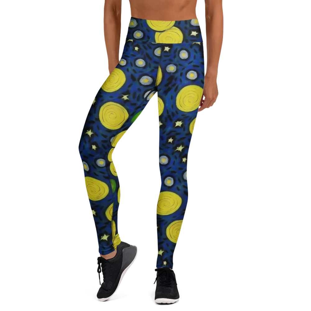Orbiting Daydream on Yoga Leggings — Front
