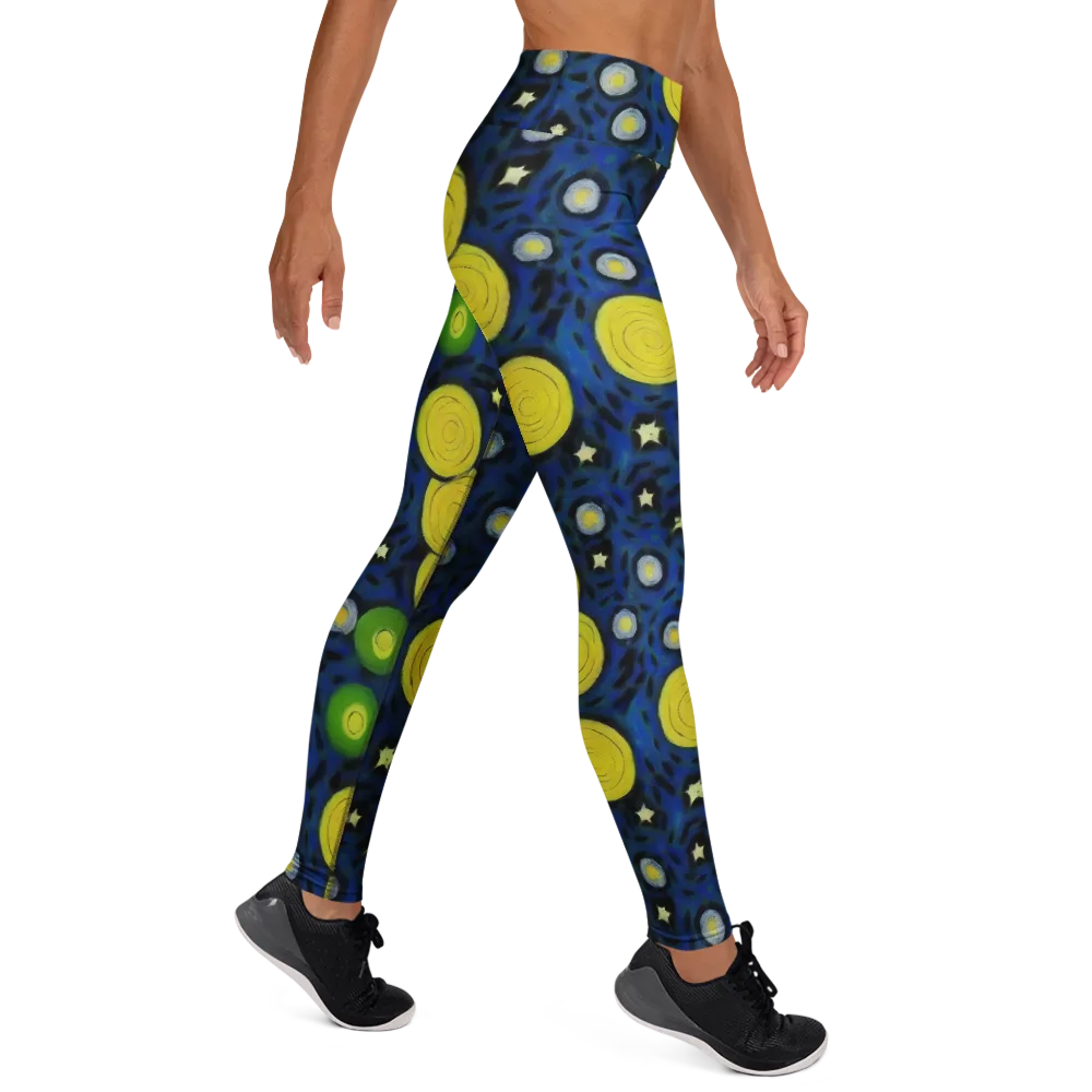 Orbiting Daydream on Yoga Leggings — Right