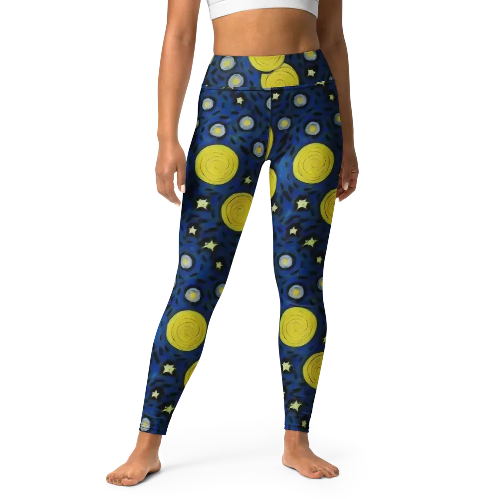 Orbiting Daydream on Yoga Leggings — Front